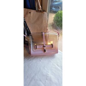 Vince Camuto Clear Purple Jelly Crossbody Bag Gold Hardware Convertible Shoulder